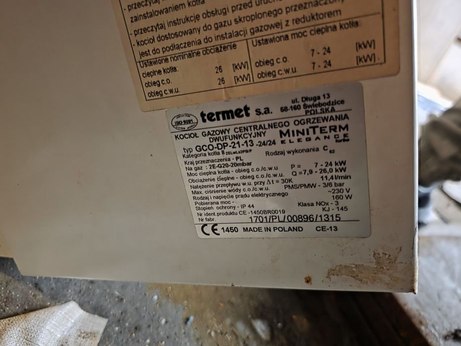 Piec termt kompletny kocioł gazowy