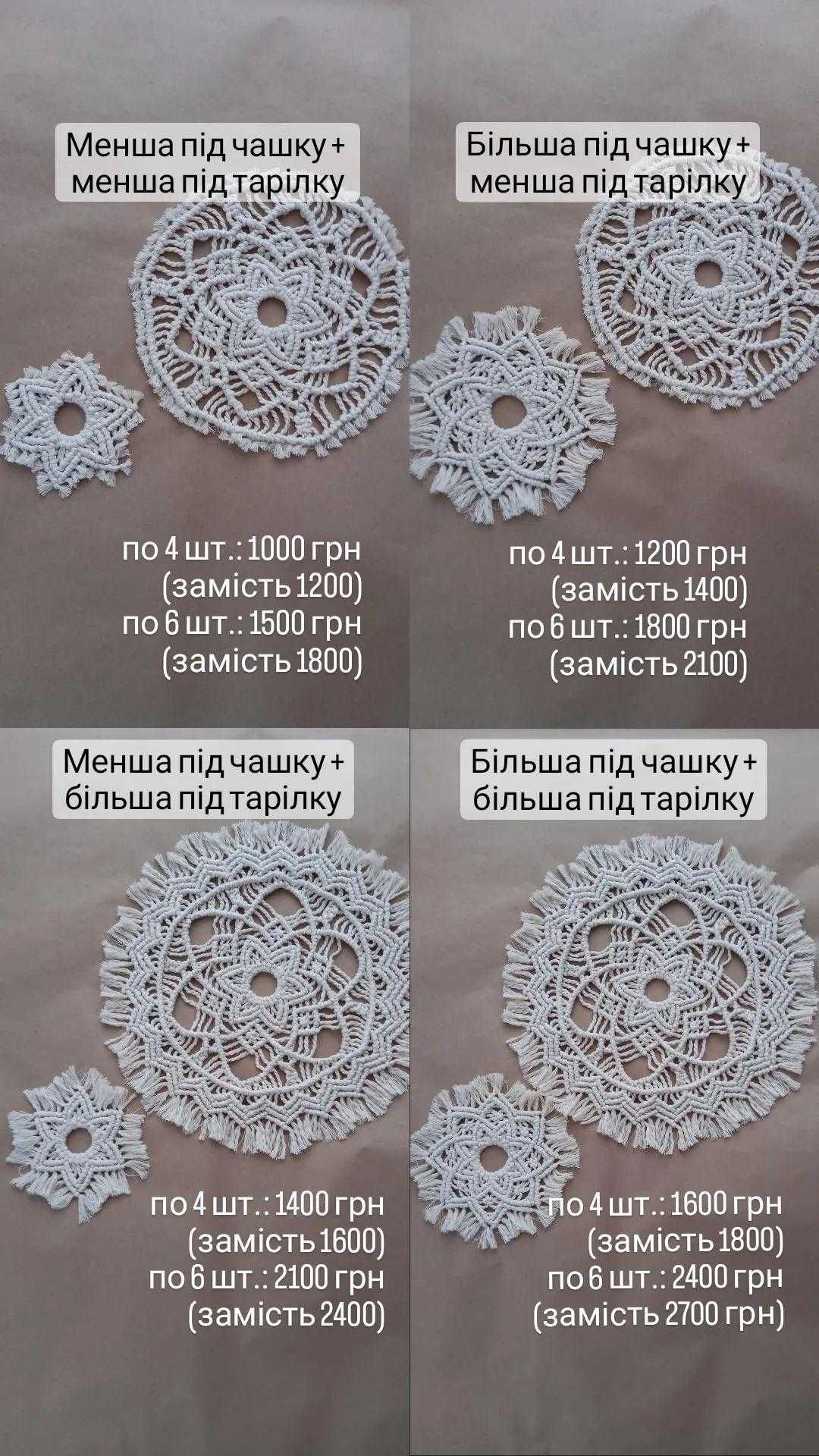 Підставки під гаряче / Декоративні серветки - макраме