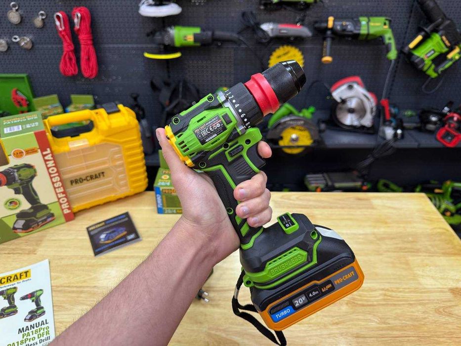Вигідний Набір Шуруповерт Procraft (знімний патрон) + Акб TURBO 4.0 Ah