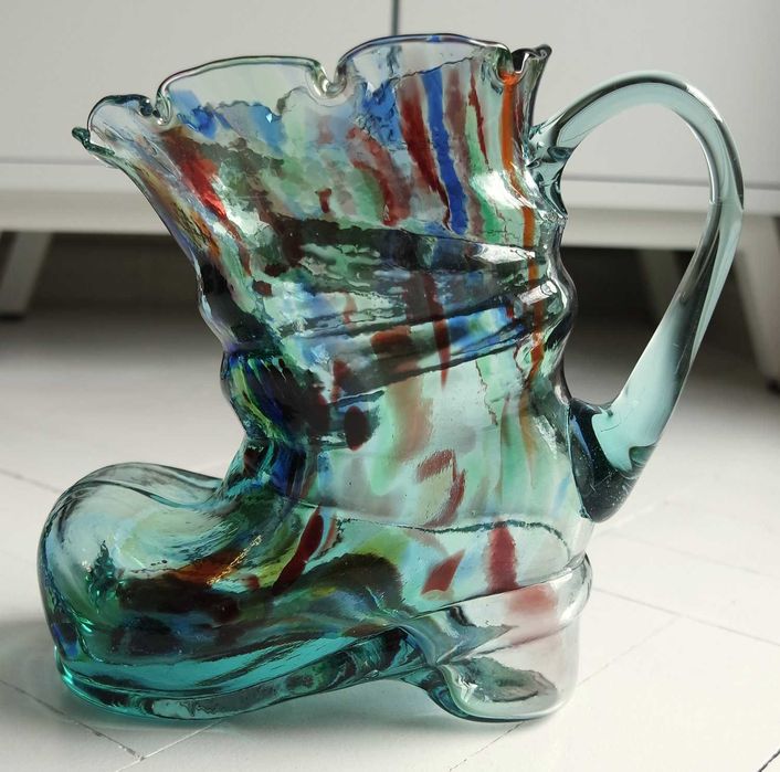 Szkło kolorowe but Ząbkowice wazon vintage prl