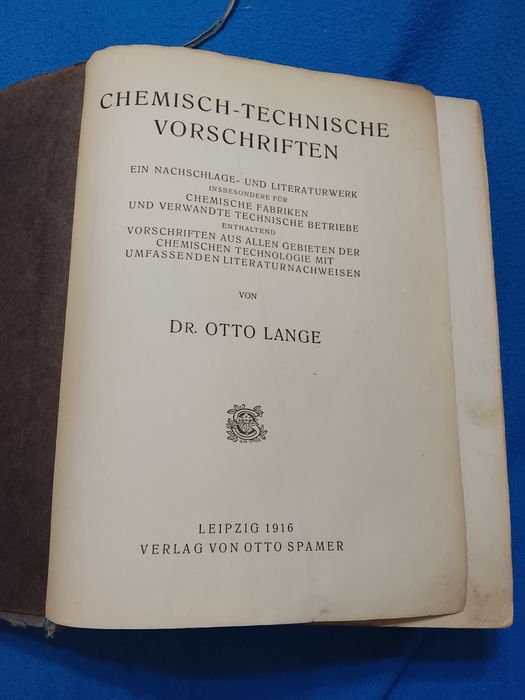 Отто Ланге. Химико- технический регламент. 1916 год. 1000 страницш