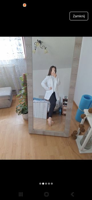 Śmietankowa elegancka marynarka