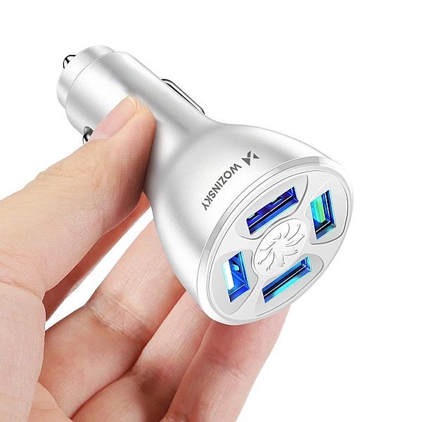 Ładowarka samochodowa Wozinsky Wccaw 50w 4x Usb-a Qc - biała