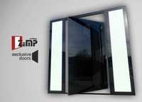 Szklane aluminiowe drzwi  PIVOT