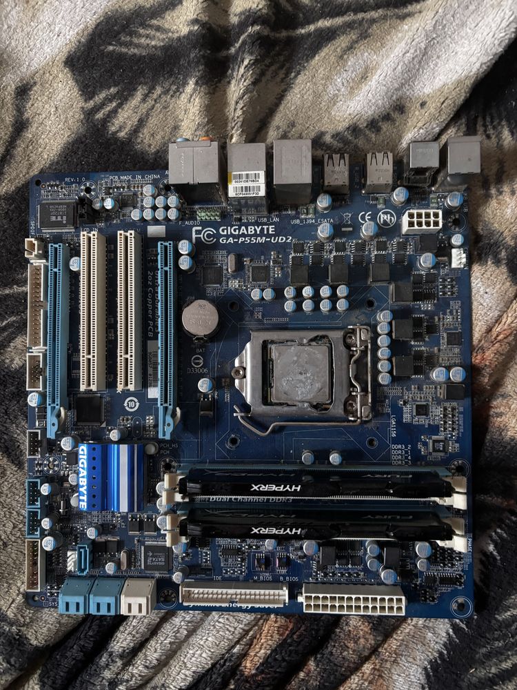 plyta glowna ga-p55m-ud2 z hyperx 16gb i procesorem ip5-850