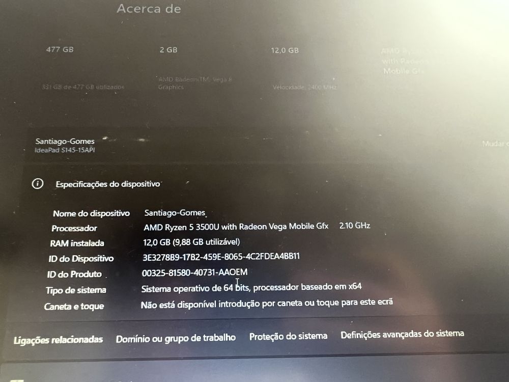 computador portátil lenovo IdeaPad S145-15API