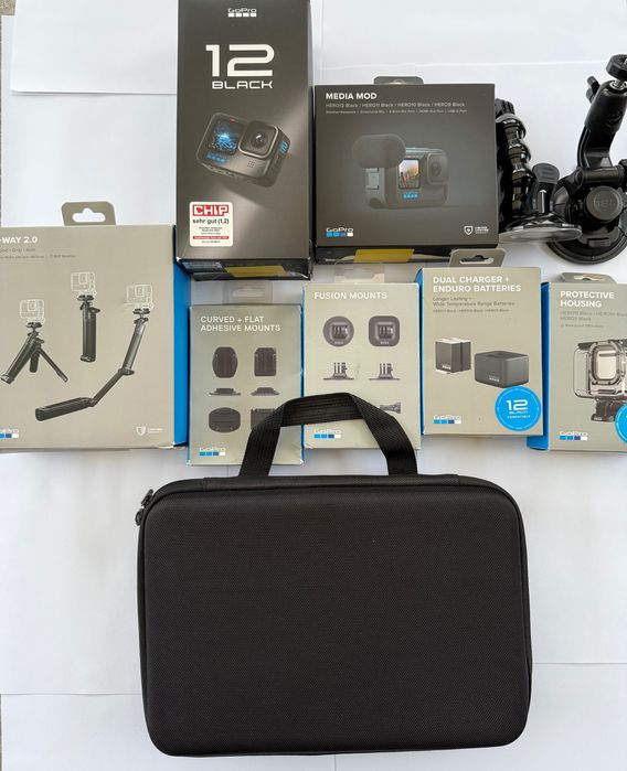 GoPro Hero 12 Black MediaMod Zestaw Media Mod 3x Enduro Mounts Grab