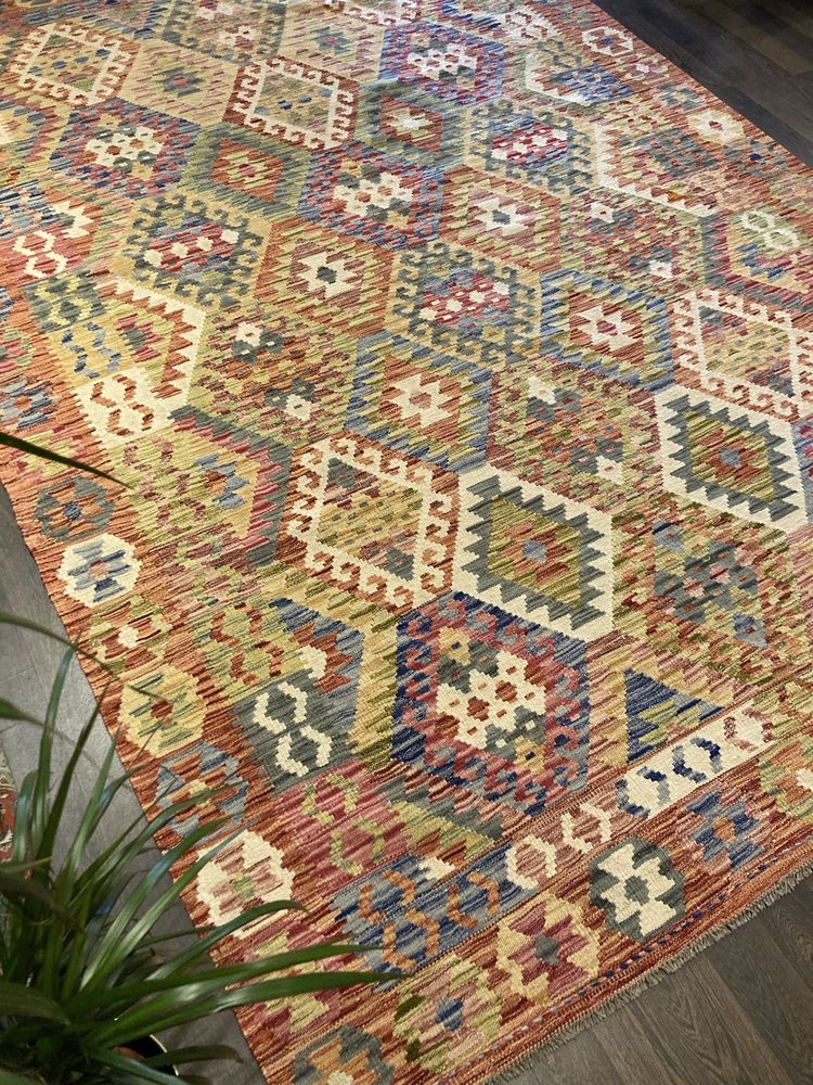 Tapete Persa Kilim 315x205 100% feito à mão em lã natural (novo)