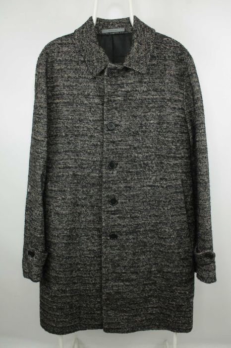 Стильне Італійське твідове пальто Montenapoleone Вовна Альпака Льон 54