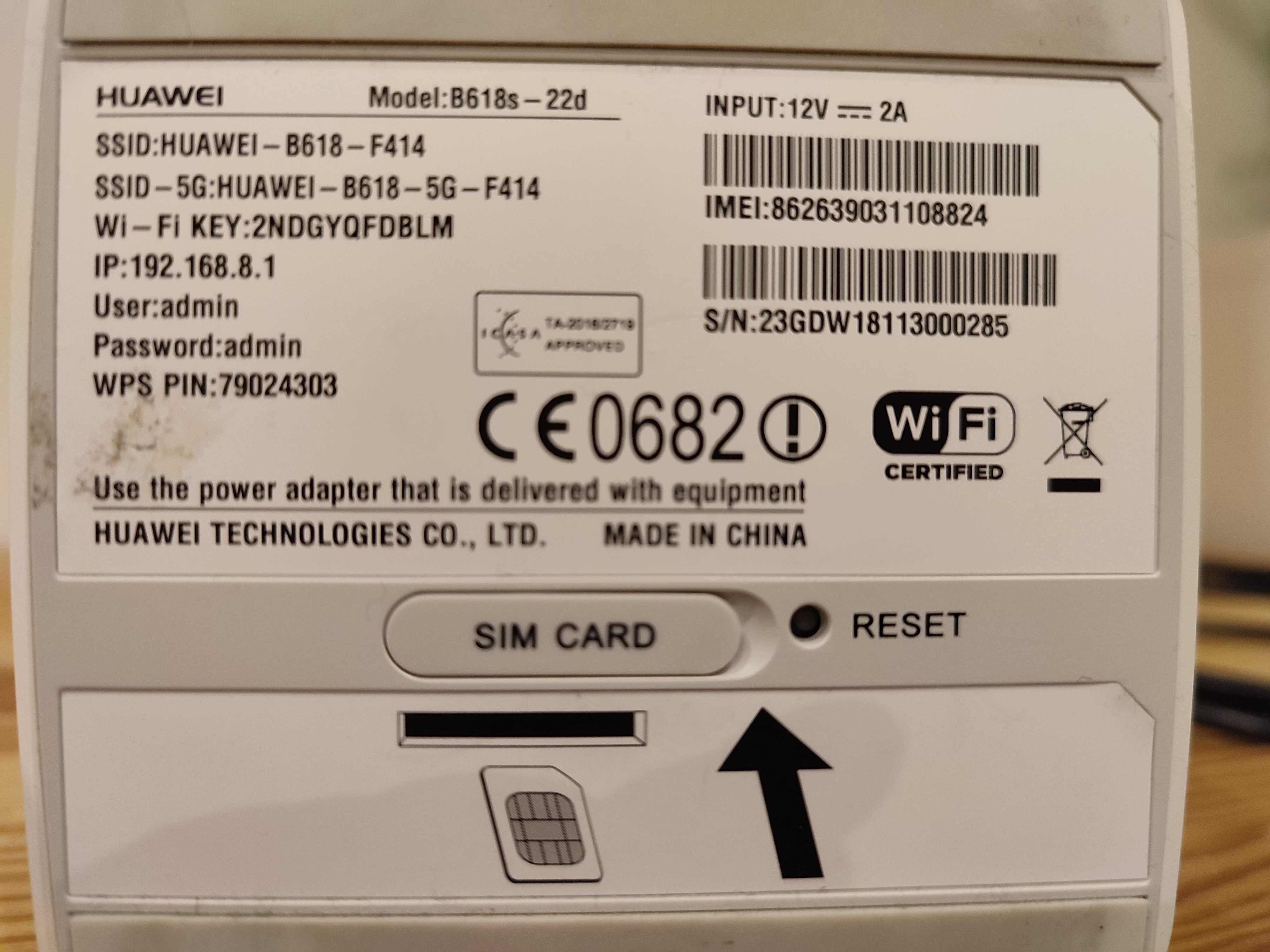 Router HUAWEI B618s-22D 4G LTE 600Mbps LAN + zasilacz