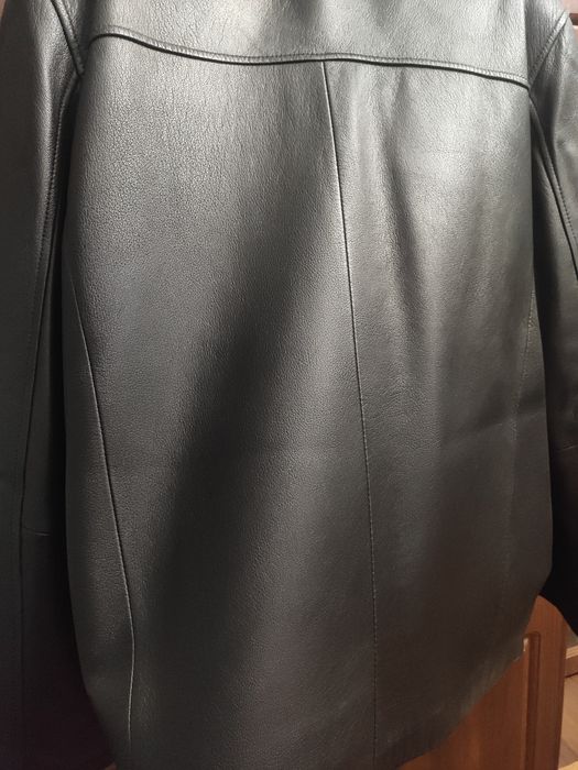 Чоловіча шкіряна, зимова куртка