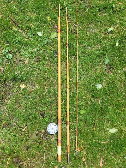 Wędka bambusowa z kołowrotkiem szpulowym lub bez