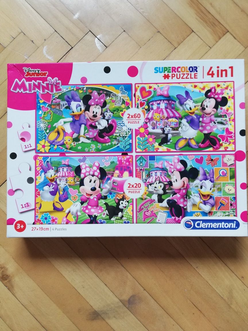 PUZZLE Disney Junior Minnie 4 w 1 2x60 el + 2x20 el kompletne super