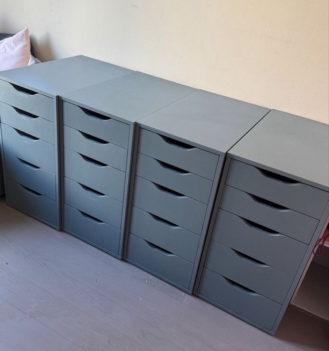 Ikea komoda regał szuflady kontenerek Alex szaroturkusowy