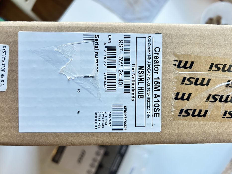 Laptop MSI CREATOR 15”