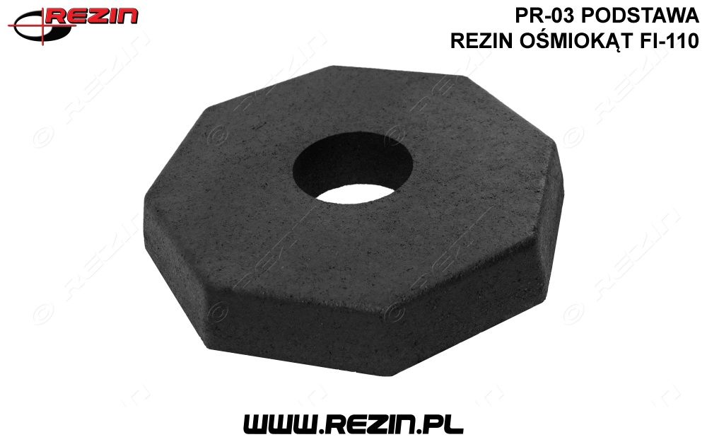 PR-03 podstawa REZIN ośmiokąt fi-110 / gumowa podstawa pod znak POLSKA