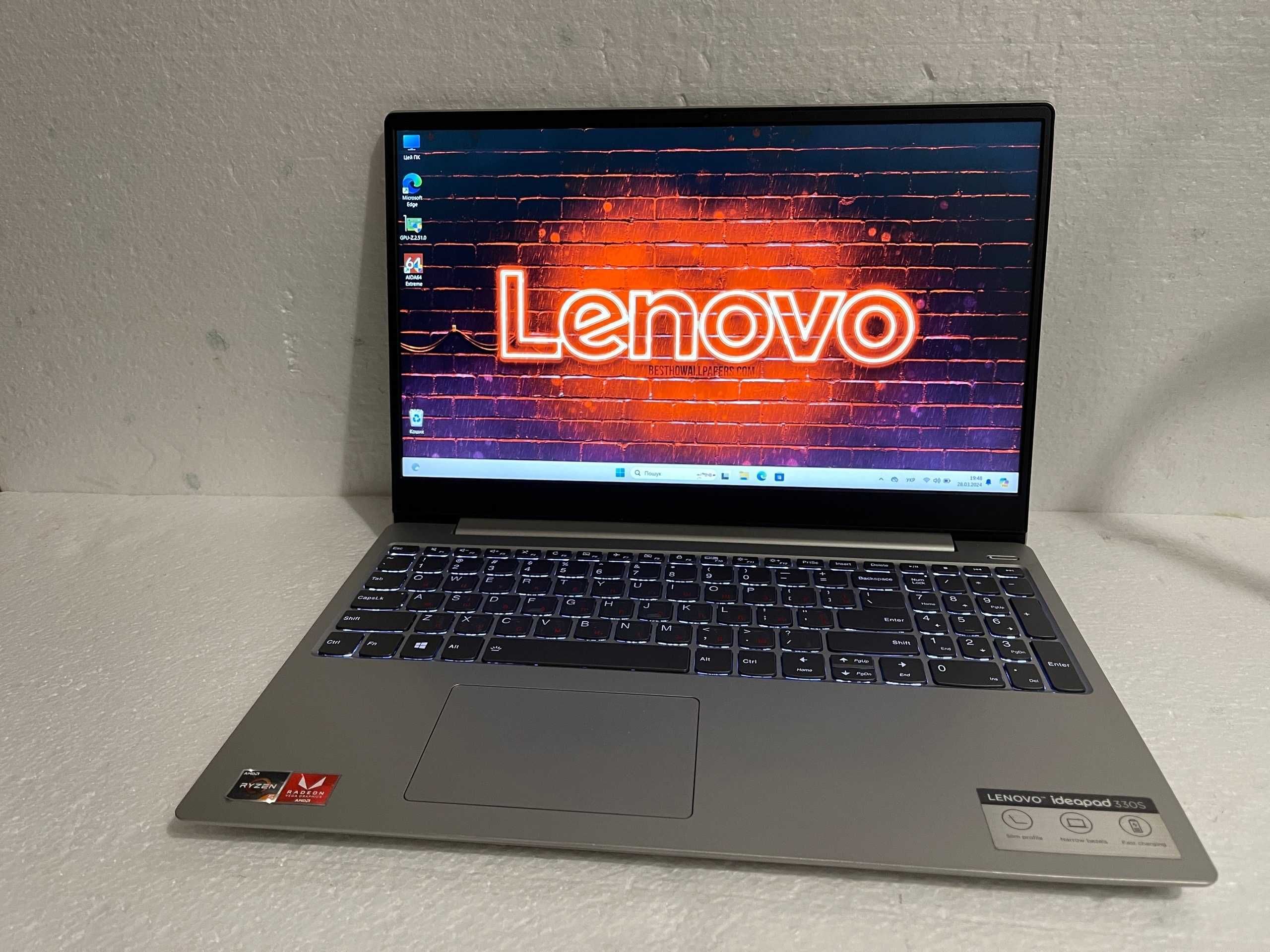 Игровой СВЕЖАК!! Lenovo 330S + (RYZEN 5 на 8" ядер) + 12 DDR4 + ТОНКИЙ