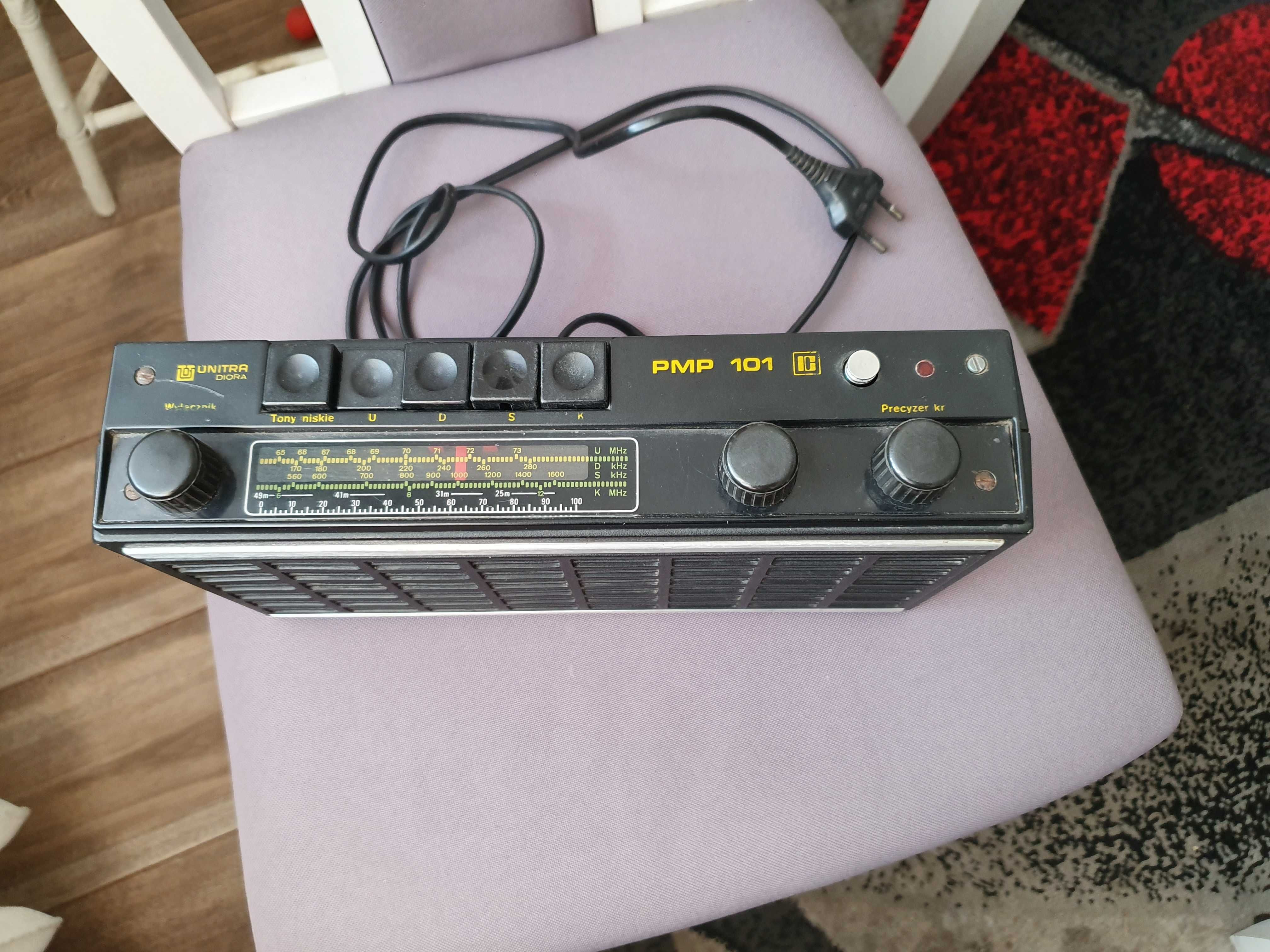 Stare zabytkowe radio Unitra PMP 101 przestrojone