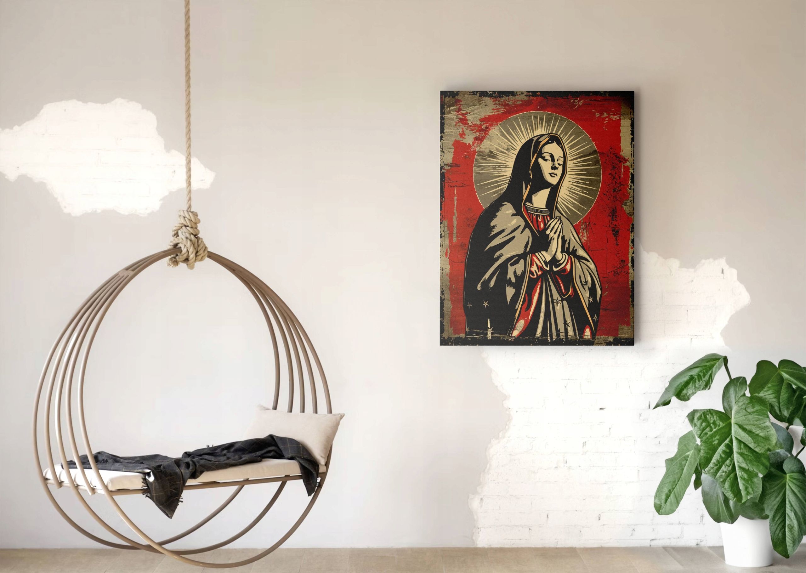 Obraz na płótnie "Ikona Matki Boskiej Maryi"  45x60 cm