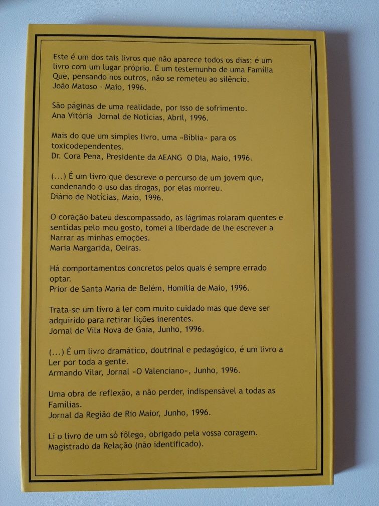 Livro "Drogas, Que futuro?! Apenas a morte"