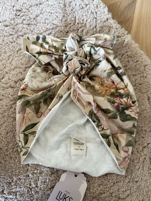 Turban LooksbyLuks The Roots nowy z metką beż organiczna bawełna gots