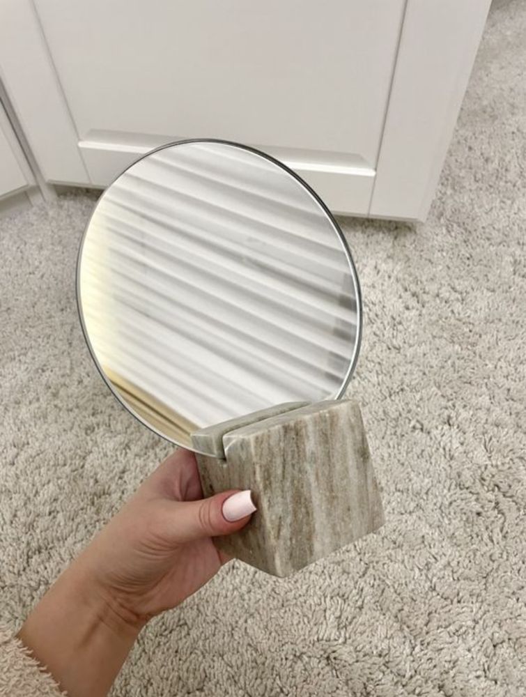 Nowe lusterko z podstawka h&m home stojace marmur lustro kamien