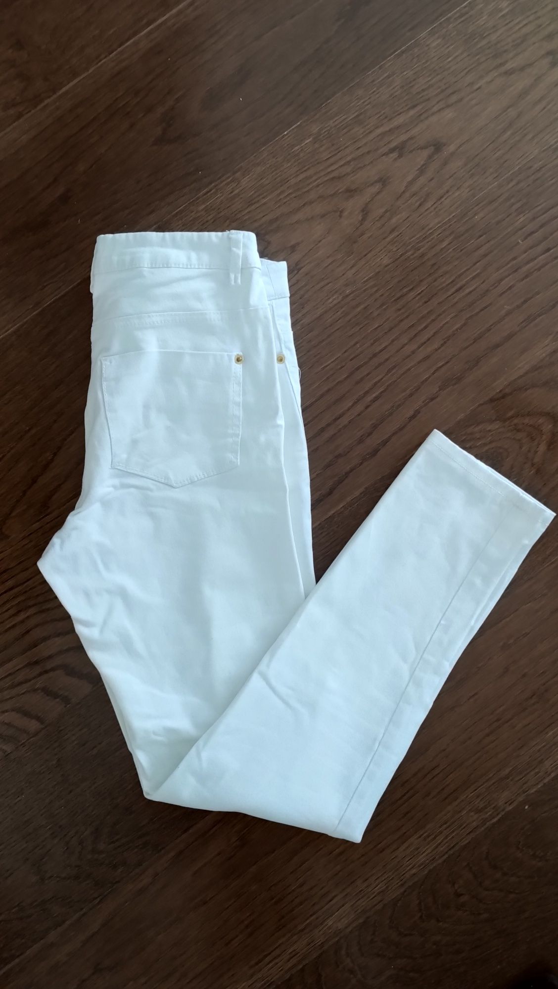 Białe spodnie rurki skinny fit H&M rozmiar 36