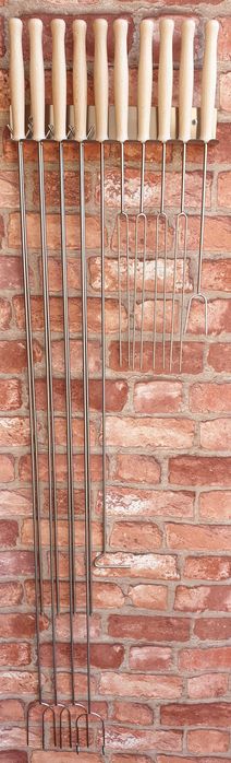 Kije na ognisko nierdzewne do grilla widełki do kiełbasy odwrócone -WO