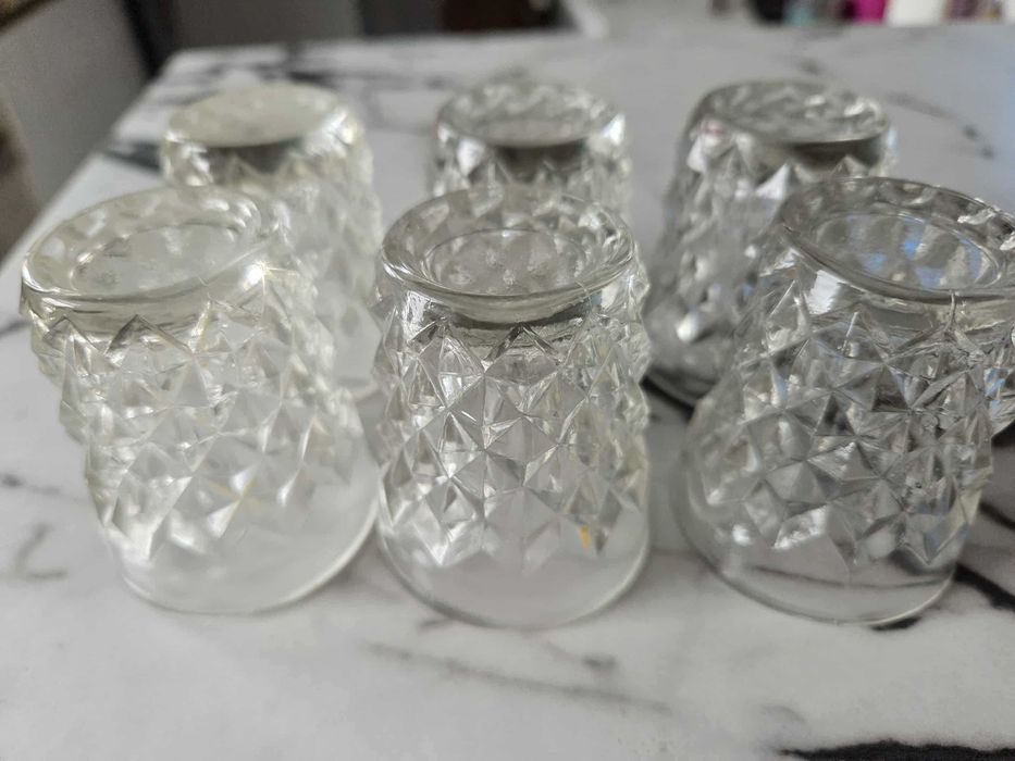 PRL Zestaw 6 sztuk kieliszków Ząbkowice (romby)