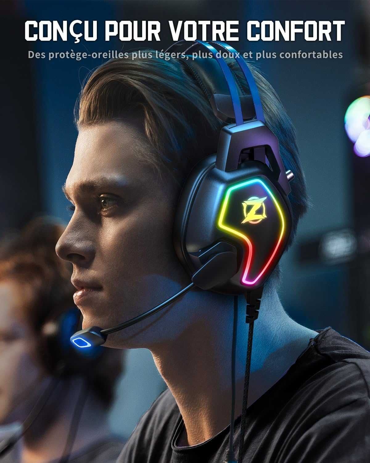 Gamingowy zestaw słuchawkowy Ozeino do konsoli PS5 PS4 PC Xbox Switch
