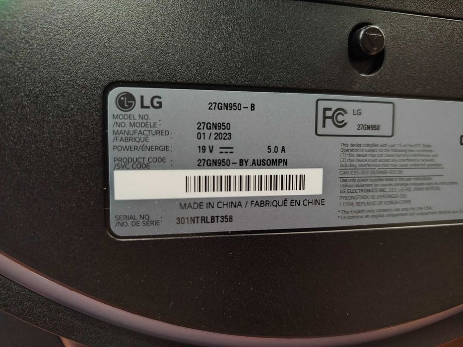 Игровой 4К Монитор 27" LG UltraGear 27GN950-B