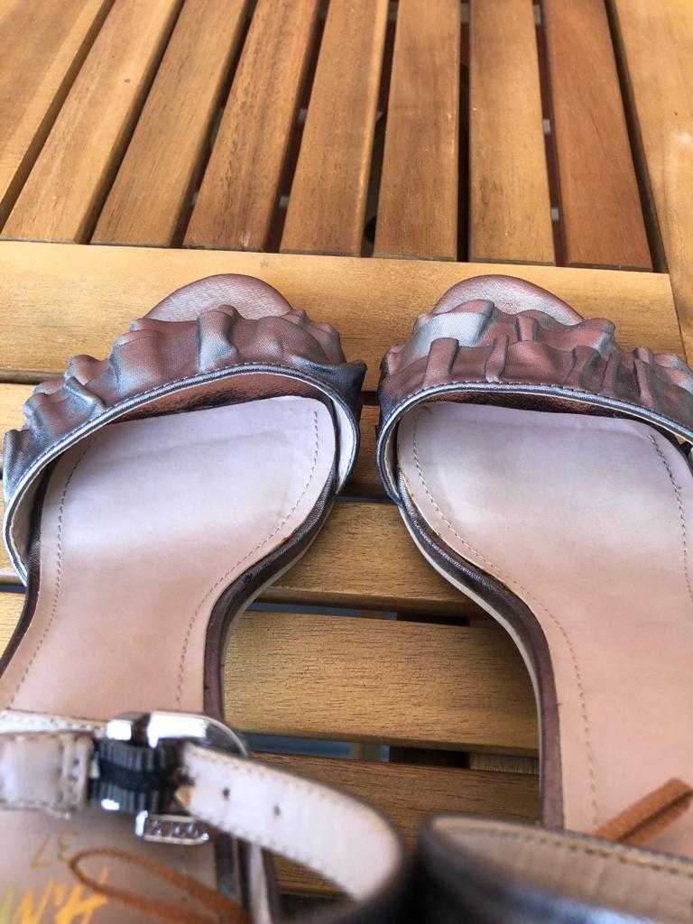 Sandálias prateadas / bronze, tamanho 37, da H&M