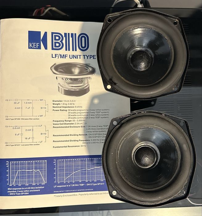 Kef B110  Type SP1003, médio/woofer vintage de referência