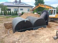 Piwnica betonowa 2x 350 ziemianka ogrodowa B30W8 drzwi schody wentylac