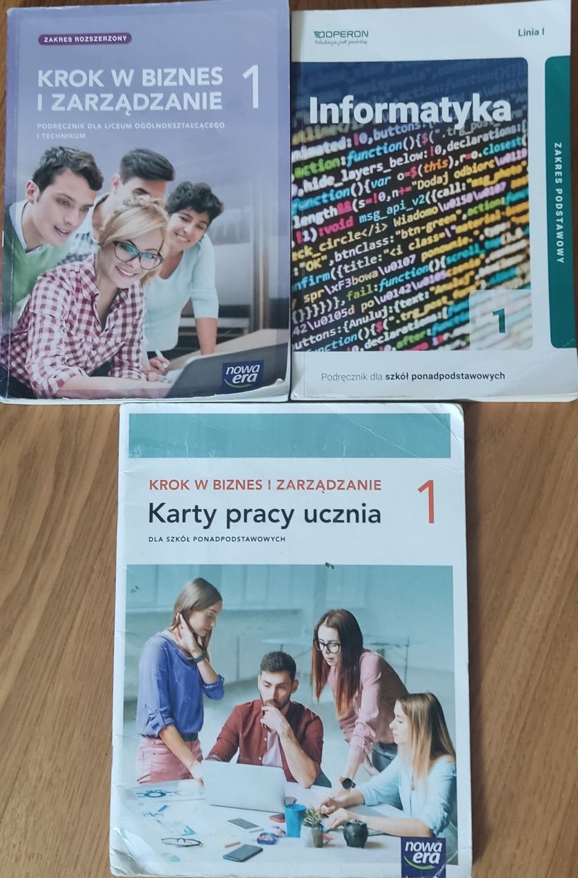 Podręczniki biznesu i informatyki do 1 klasy liceum