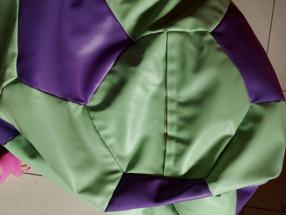 Pufa Piłka GO GIFT XXL Fotel siedzisko zielono-fioletowa