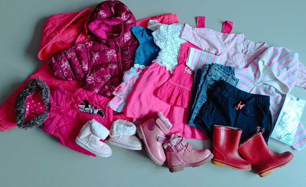 Duży zestaw ubrań dla dziewczynki 0-12m