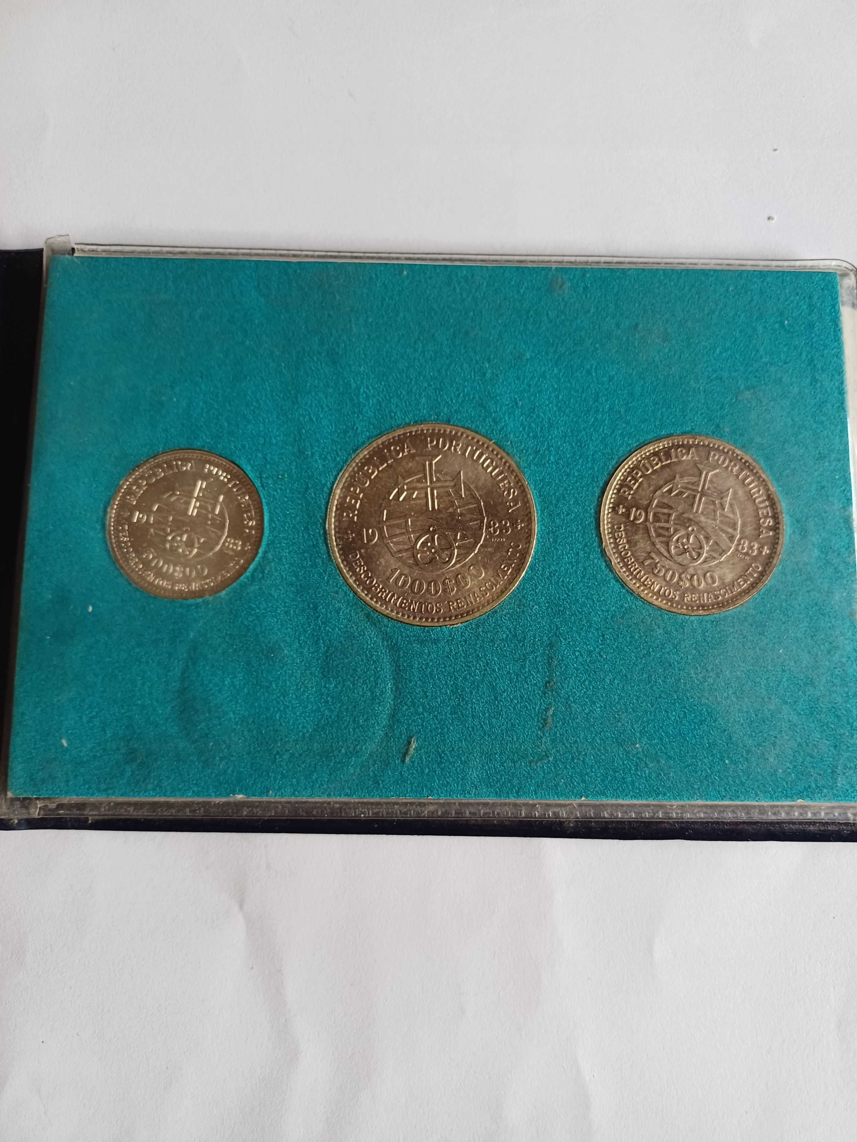 XVII Expo. Europeia Arte e Cultura 1983 carteira de 3 moedas em prata