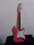 Kit Guitarra elétrica Santander cor-de-rosa