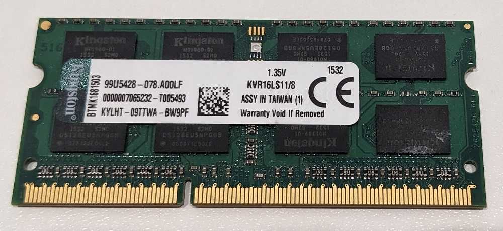 Оперативна память для ноутбука Kingston 8Gb  DDR3L-1600 SODIMM