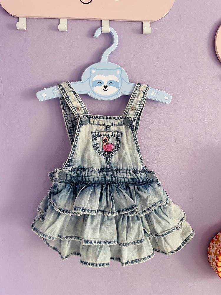 Sukienka jeansowa niemowleca z falba
