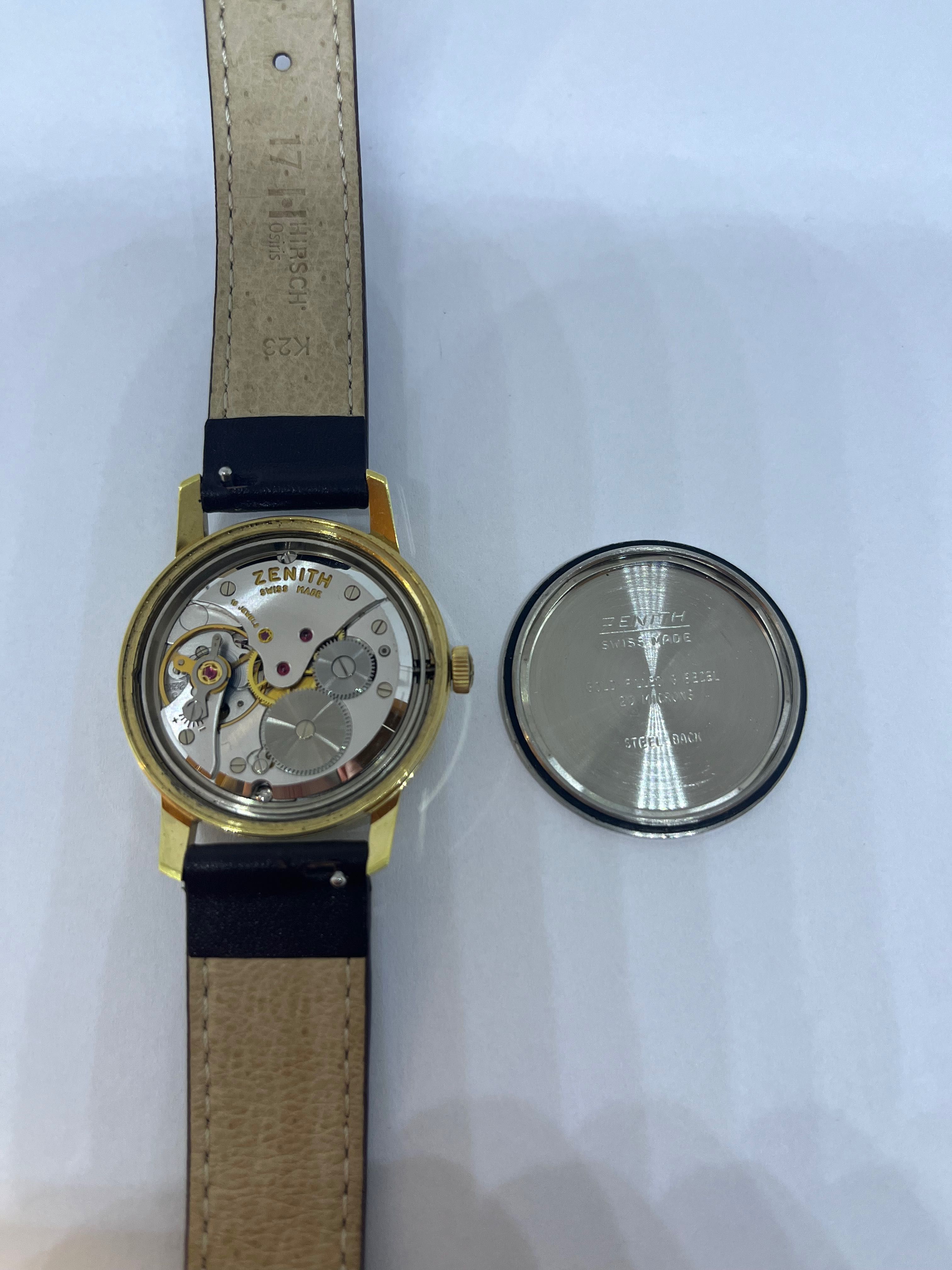 Zegarek mechaniczny ZENITH 19 jewels pozłacany AU20 vintage lata 60te