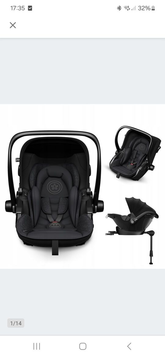 Kiddy Evoluna i-Size 2 Fotelik + Baza 0-13kg Black