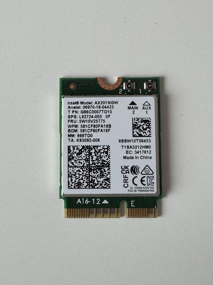 Intel AX201NGW WiFi 6 Wi-Fi