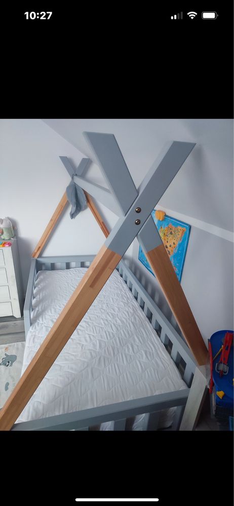 Łòżko Tipi Szaro Brazowe