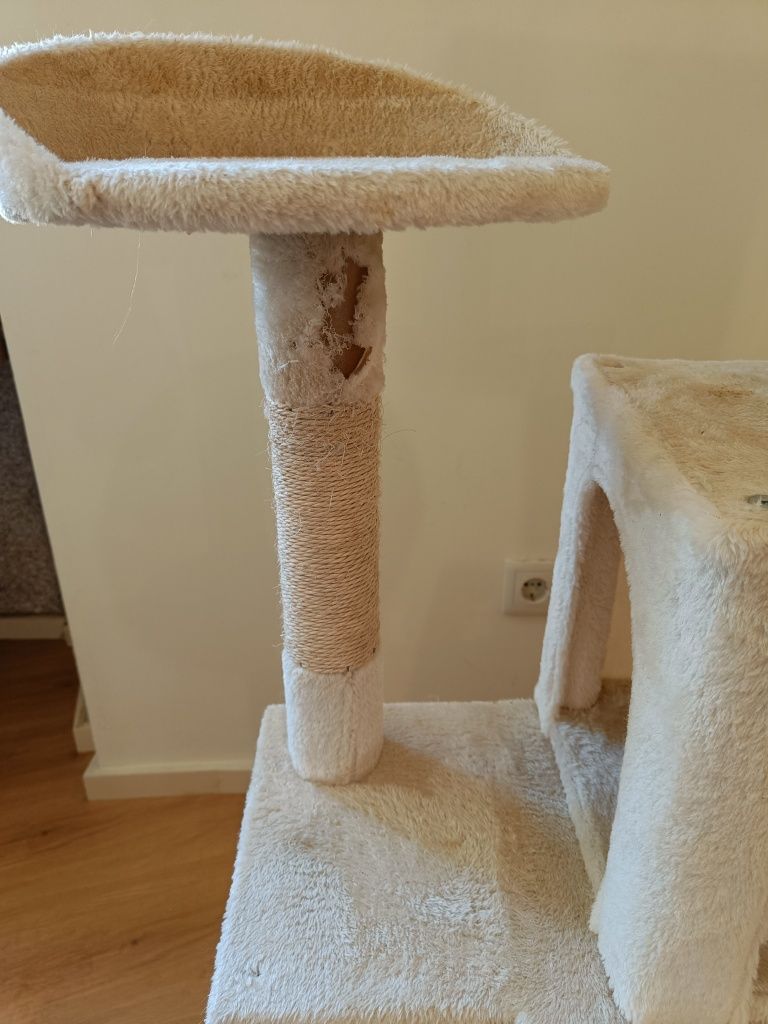 Árvore arranhadora para gatos altura 133 cm bege Arranhador Gato