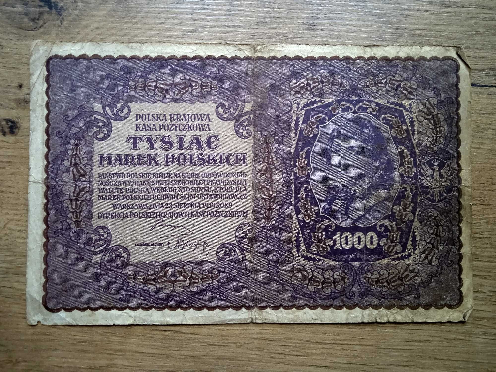 1000 Marek  1919  -  I Serja BR  -