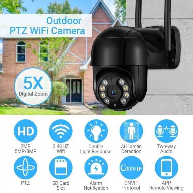 1080P PTZ Wifi IP камера видеонаблюдния ANBIUX уличная 5X zoom