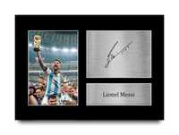 Lionel Messi Autógrafo Emoldurado impresso Argentina