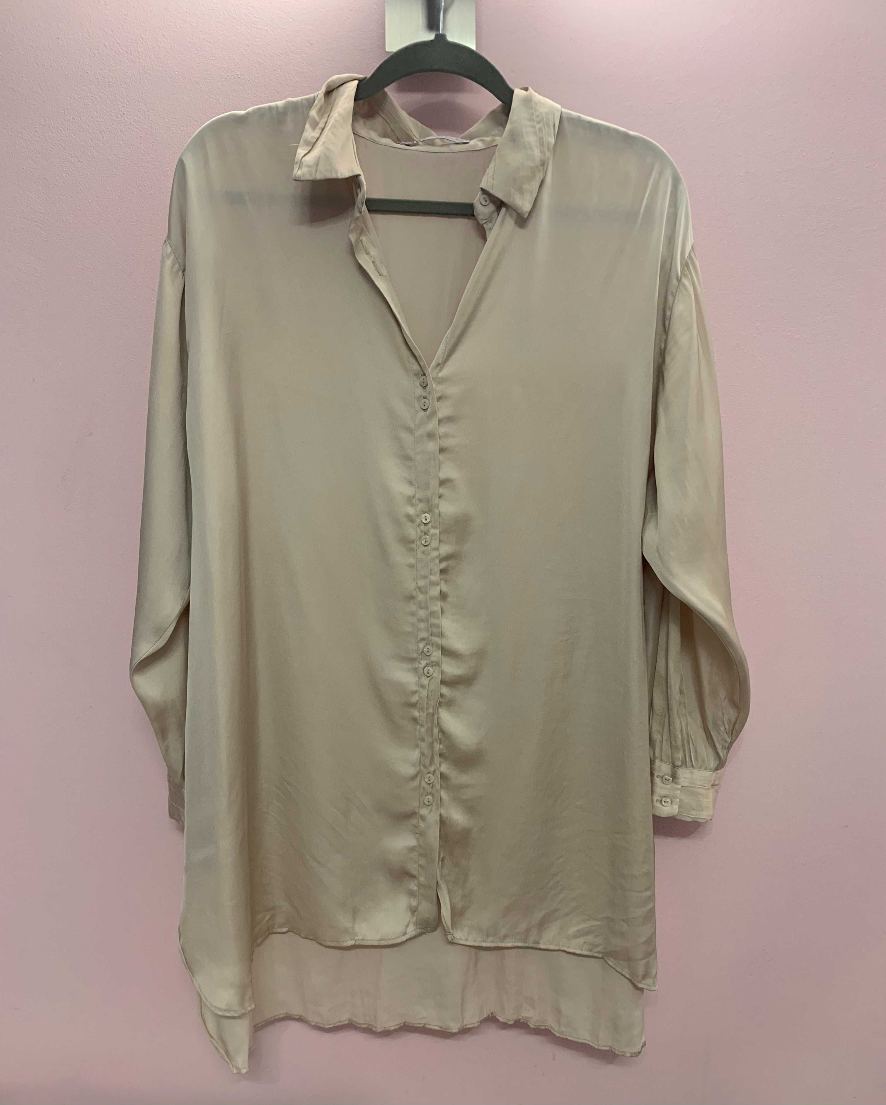 ZARA koszula satynowa oversize S/XL